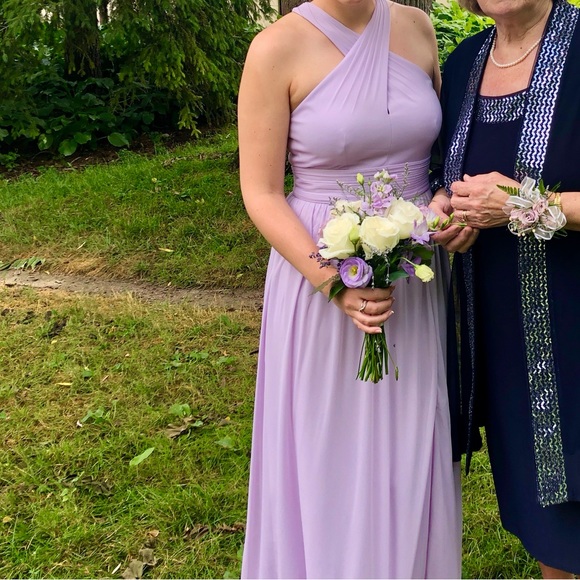 David‘s Bridal Crisscross High-neck Mesh Bridesmaid Dress - Picture 6 of 6